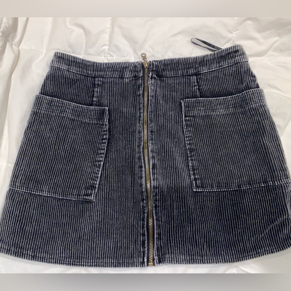 She + Sky Charcoal Striped Skirt
